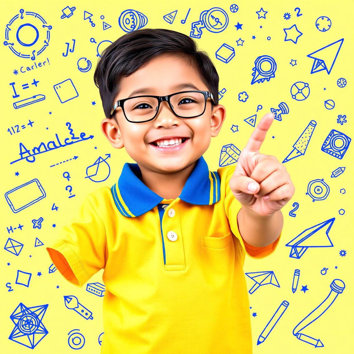 Anak ceria sedang belajar di Bintang Junior